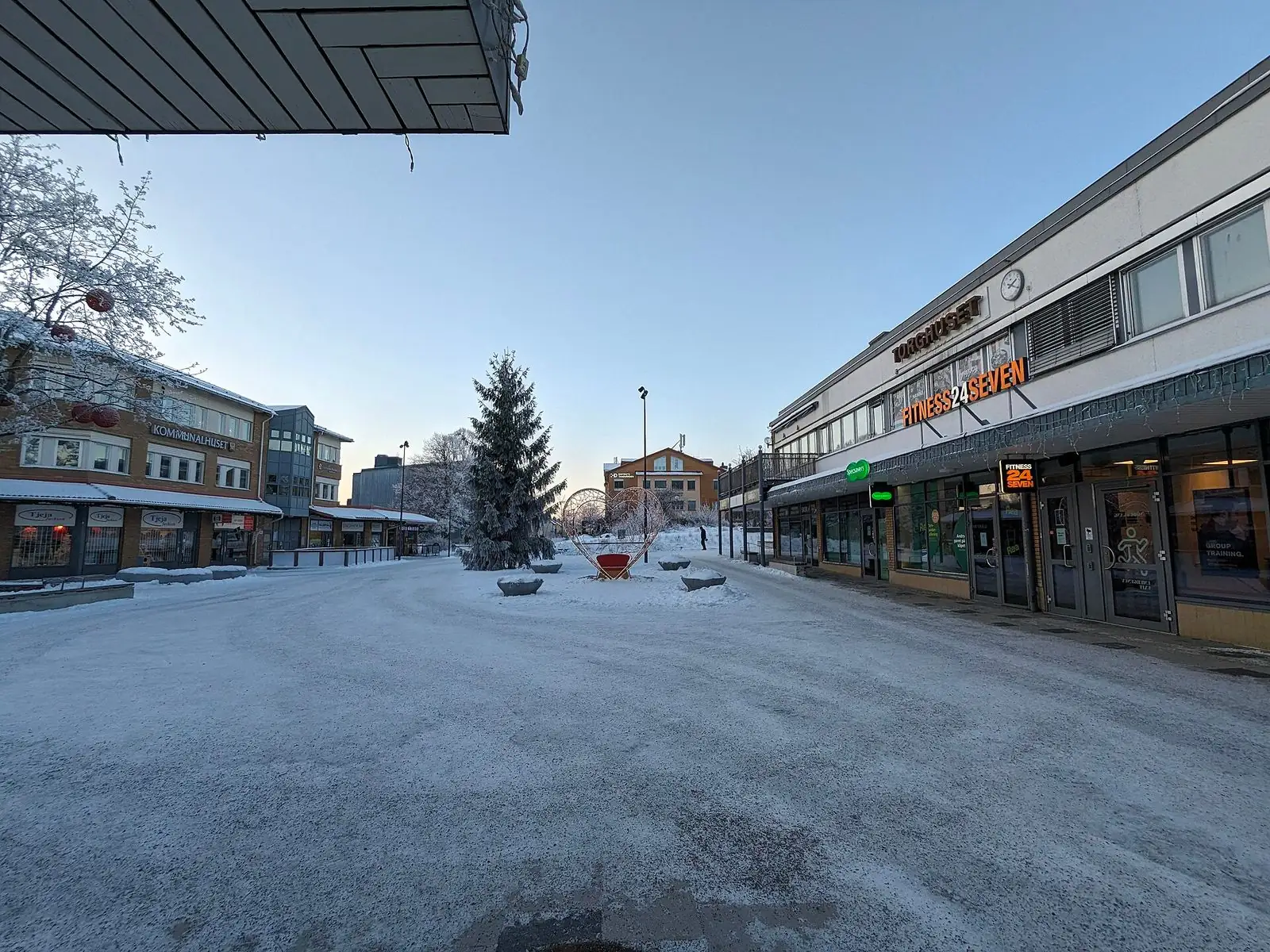 Vallentuna centrum en vinterdag