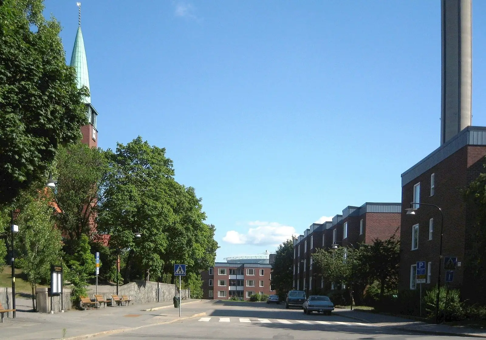 Gata med bostadshus i Hjorthagen