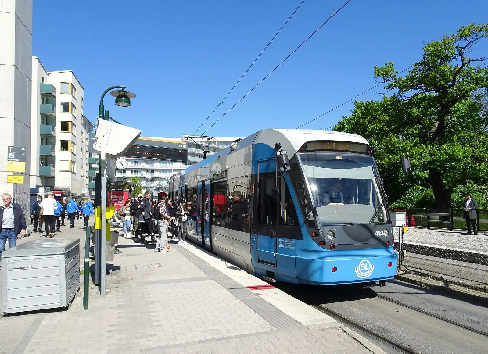 Tvärbanan vid hållplatsen Liljeholmen