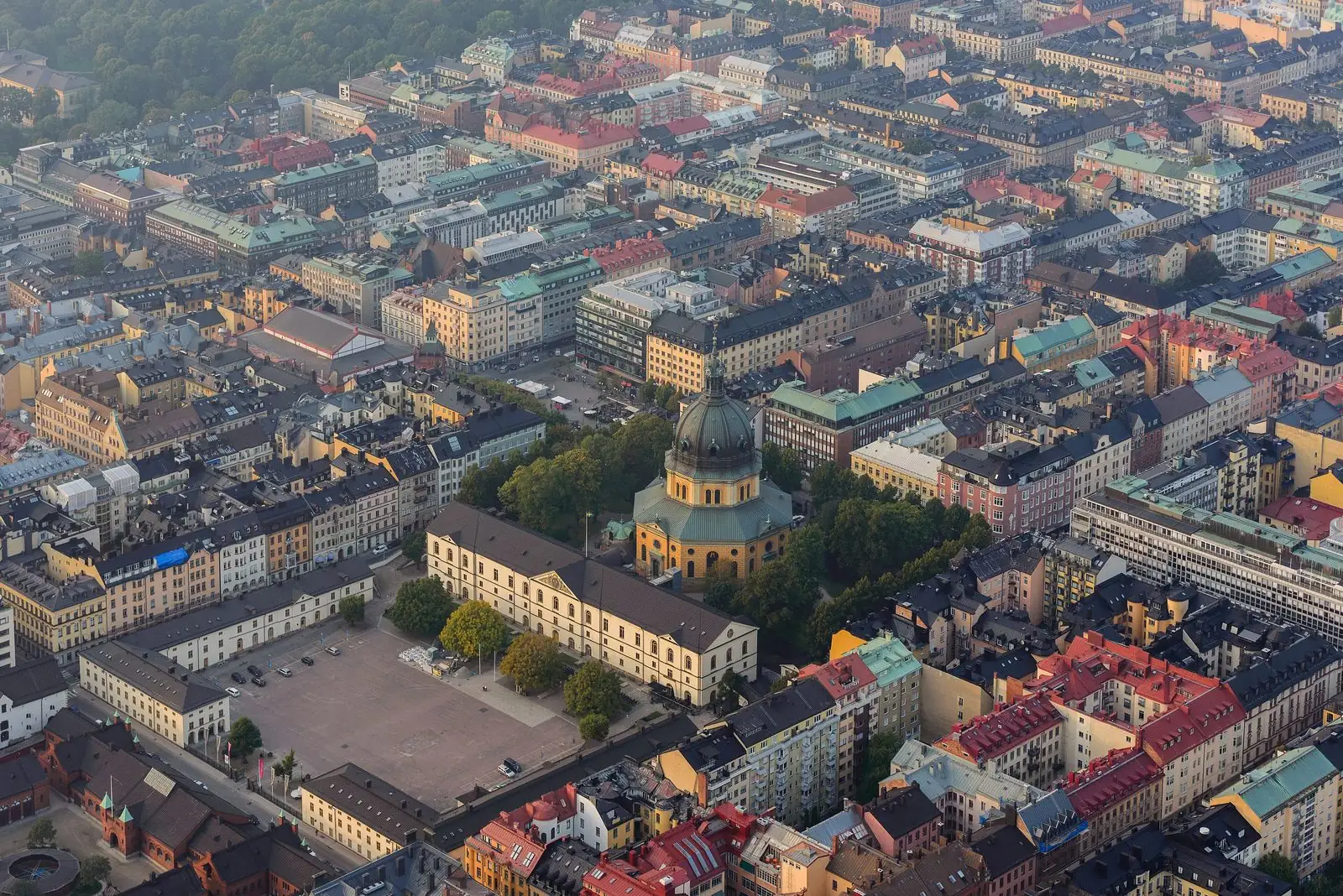Östermalm från ovan med stenstadens kvarter
