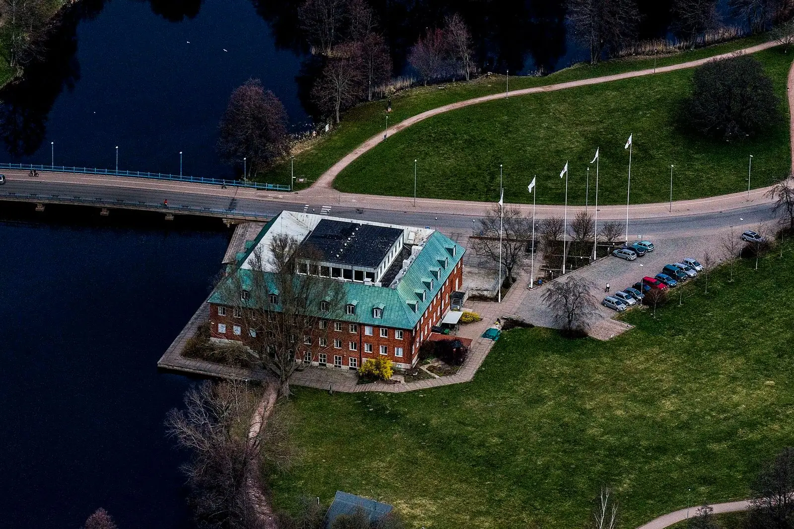 Tranås vid Svartån från luften
