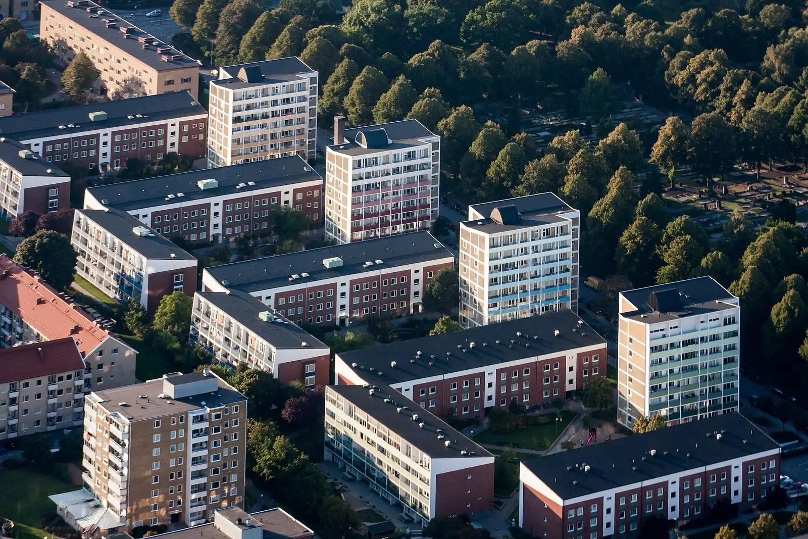 Flygbild över Östra Sorgenfri