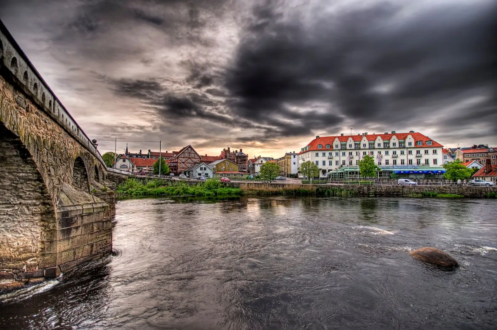 Ätran och Tullbron i Falkenberg