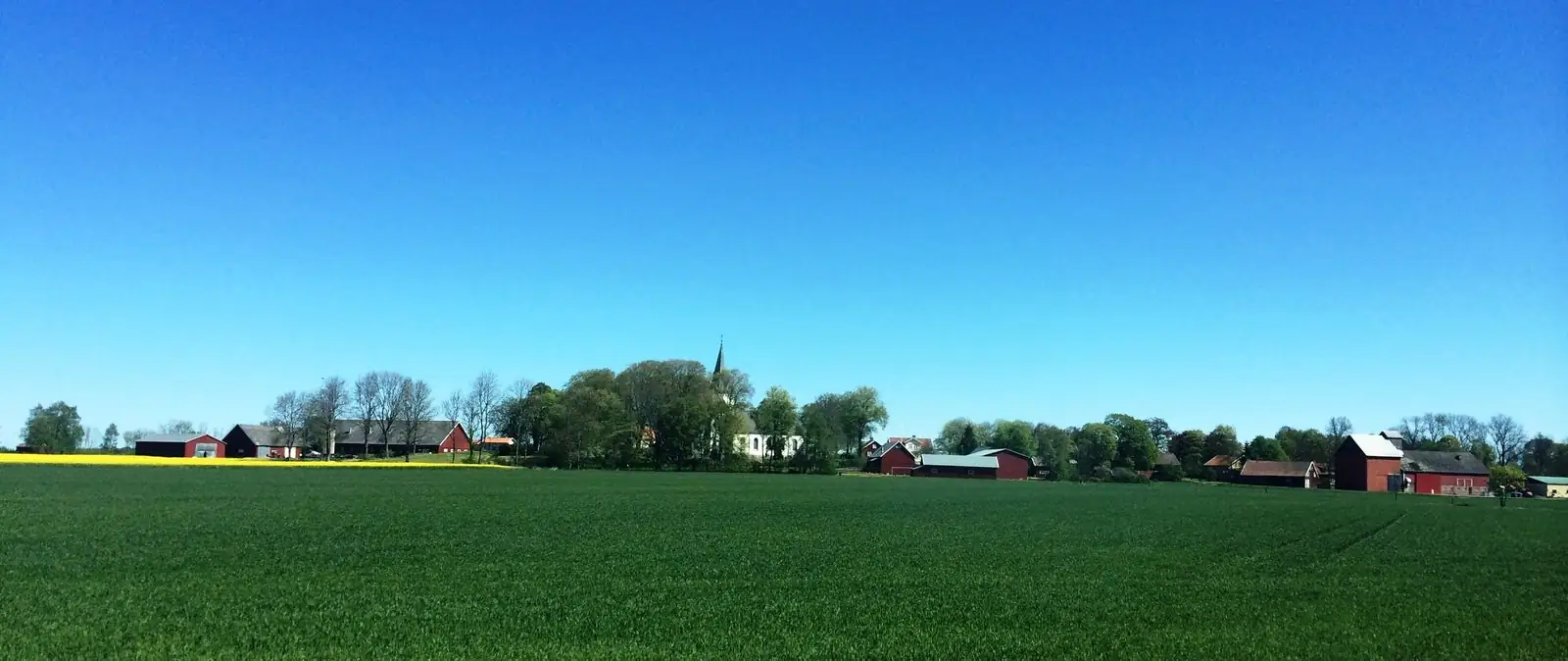 Västgötaslätten med kyrkan vid Vara
