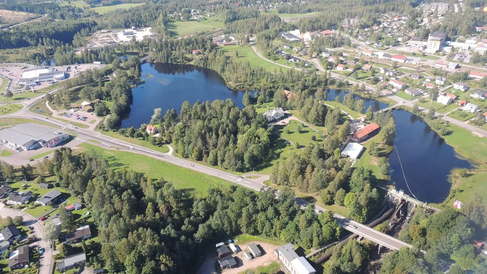 Torsby och Fryken från luften