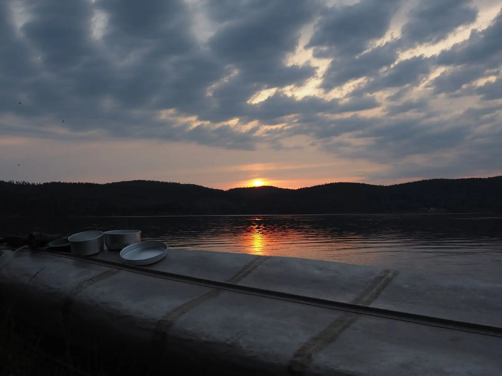 Solnedgång över sjön vid Årjäng