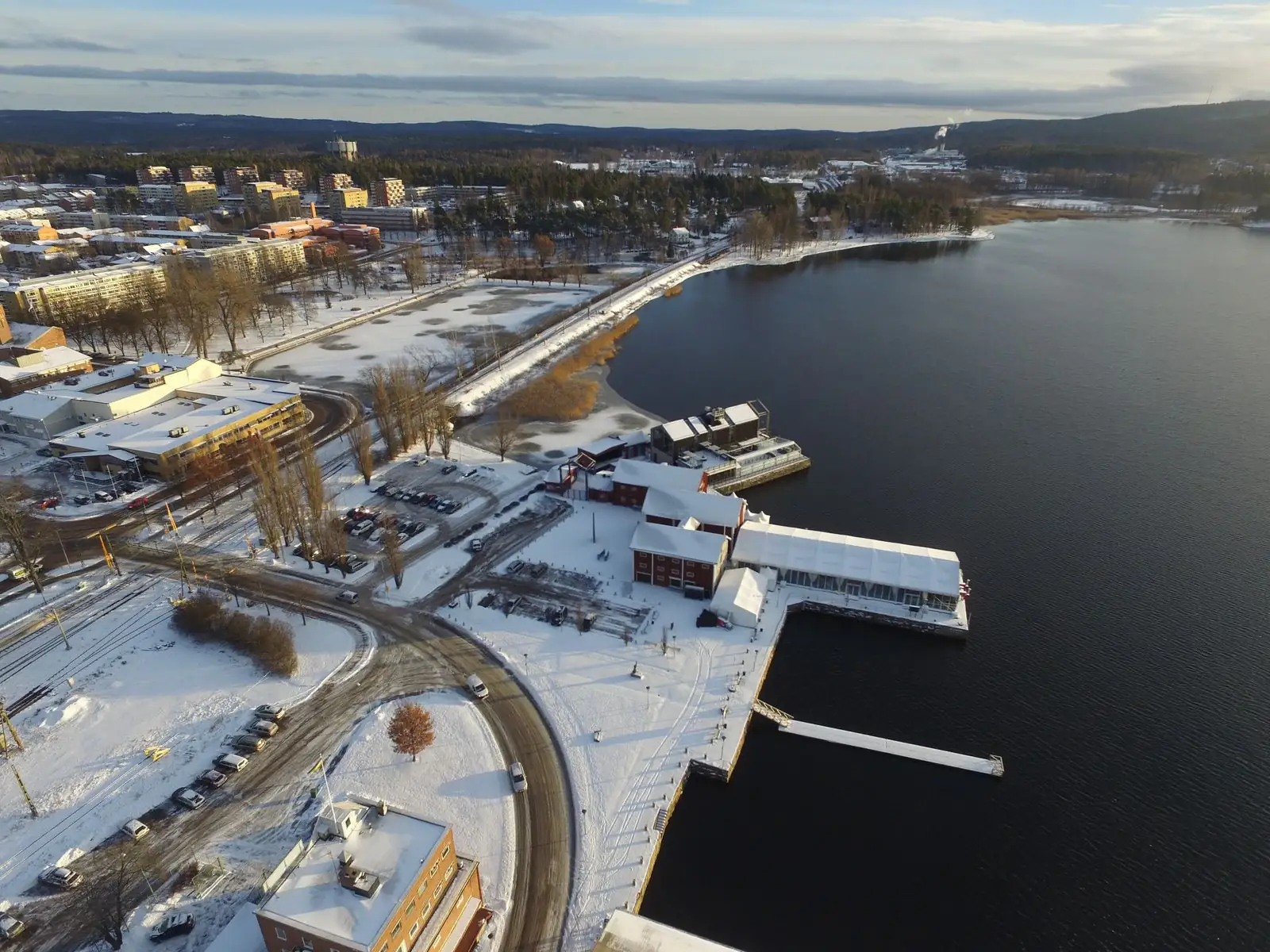 Arvika vid Glafsfjorden från luften