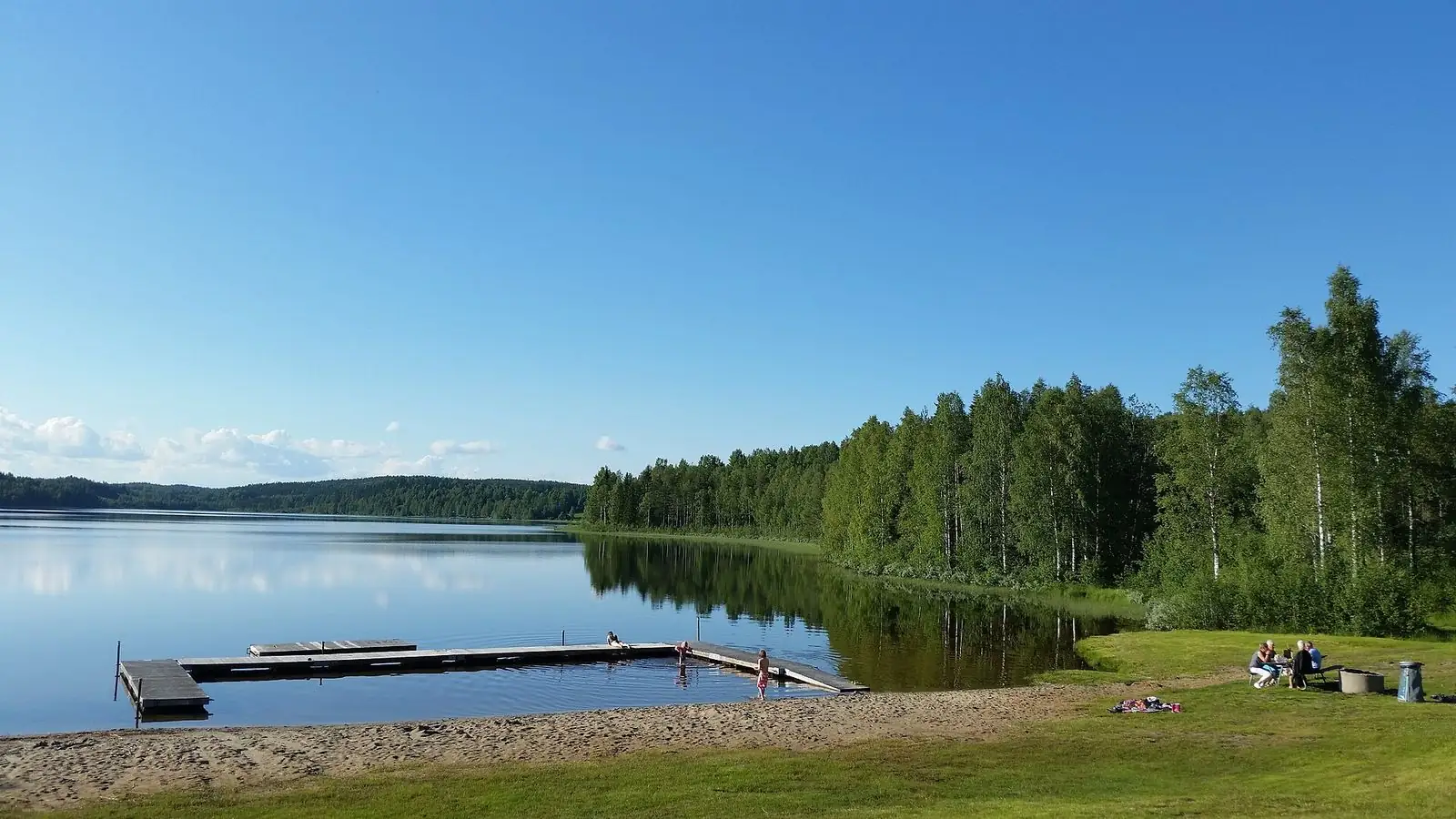 Badplats vid en sjö